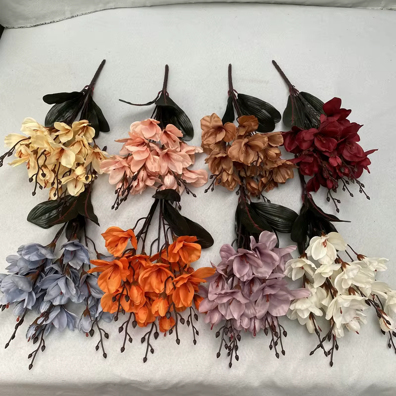 Bundle de fleurs artificielles de magnolia d'automne