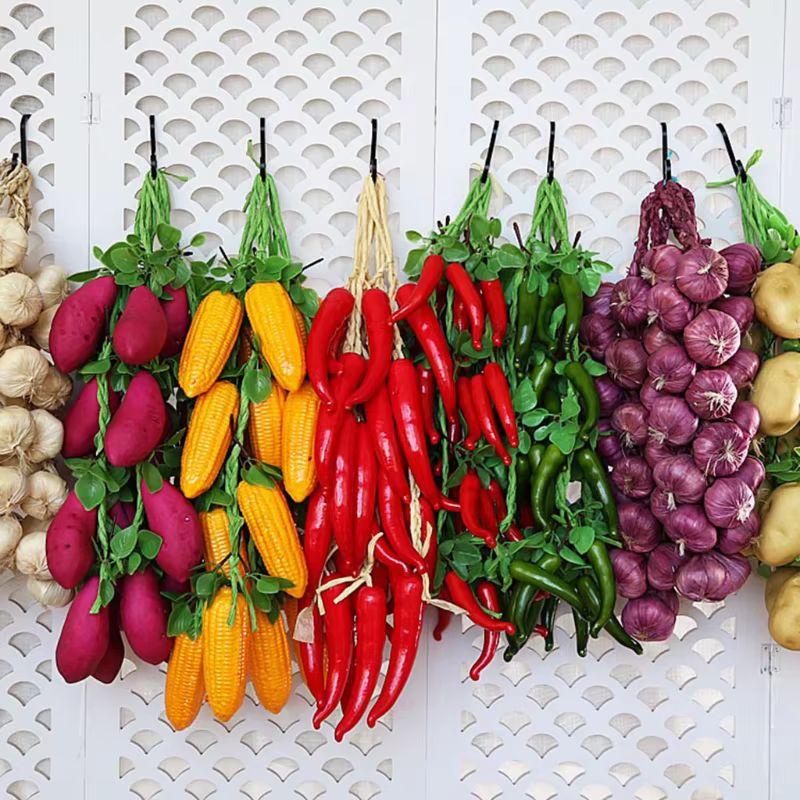 Simulation de ficelle d'ail et de légumes artificielle