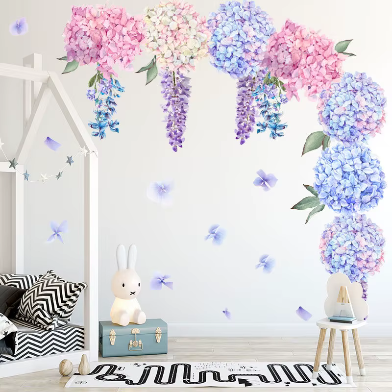 Autocollant Mural fleur de lavande violette