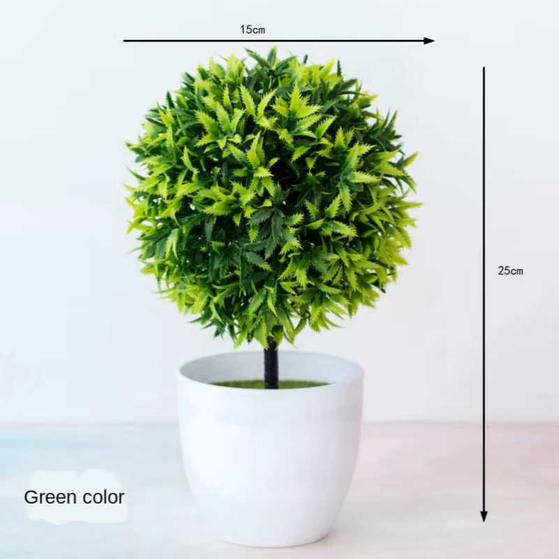 Nouvelles plantes artificielles vertes bonsaï petit arbre herbe fleur en pot