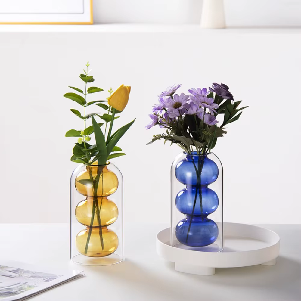 Vase en verre coloré créatif nordique