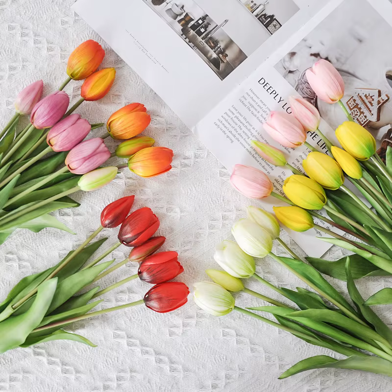 Fleurs tulipes artificielles en PU