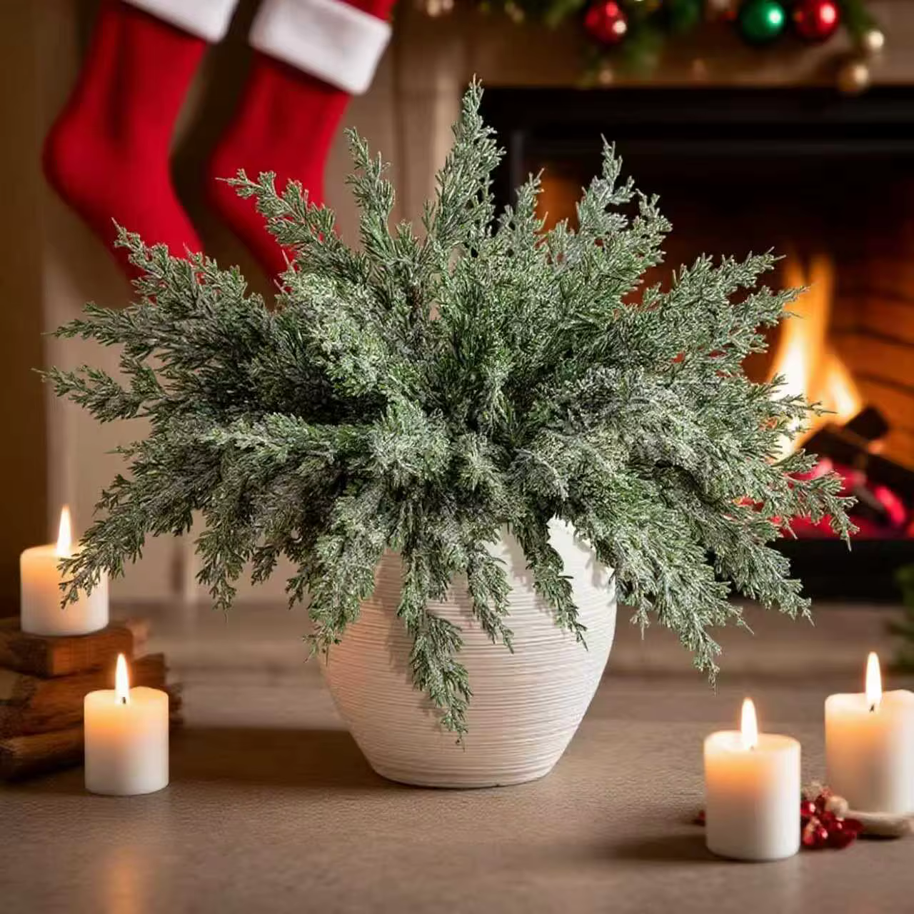 Plantes artificielles Tarzon Feuilles De Noël Arbre Partie Accueil Chambre Décoration De Table En Plein Air Cour Jardin Fleur De Mariage Bricolage Cadeau Boîte