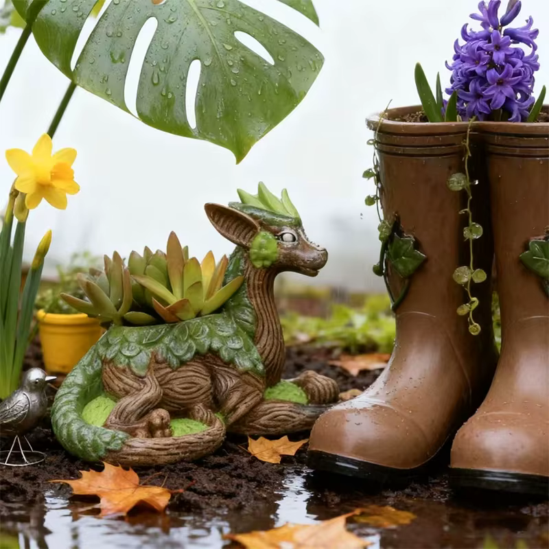 Pot de fleurs créatif en forme de dragon