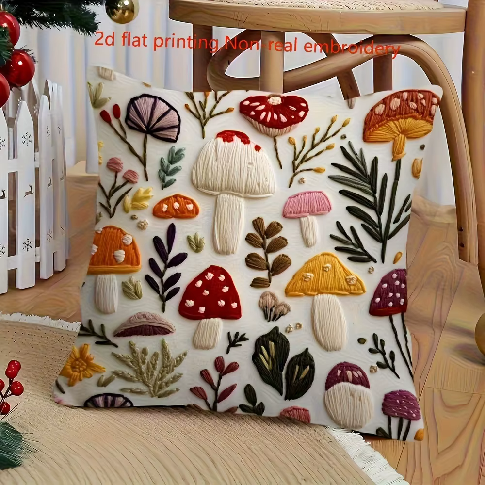 Housses de coussin imprimées en 2D à motifs floraux