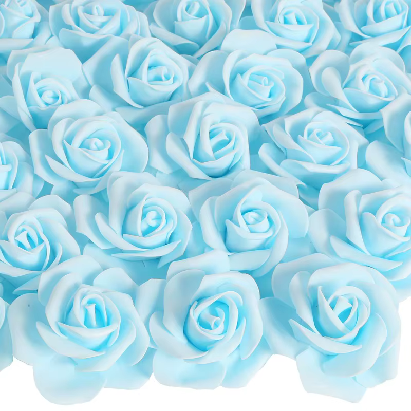 100 pièces Simulation fleurs 7cm mousse Roses tête bricolage mariée tenant fleur mariage décoration de la maison