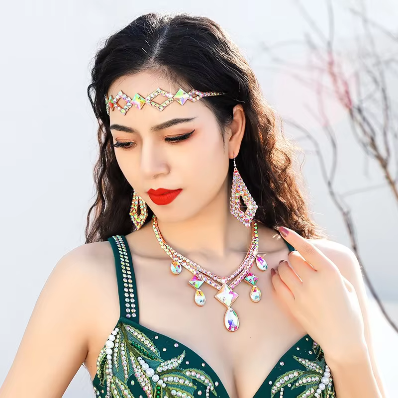 Accessoire de danse du ventre, couvre-chef, chaîne de tête cloutée de diamants, danse orientale, tempérament féminin, accessoires haut de gamme