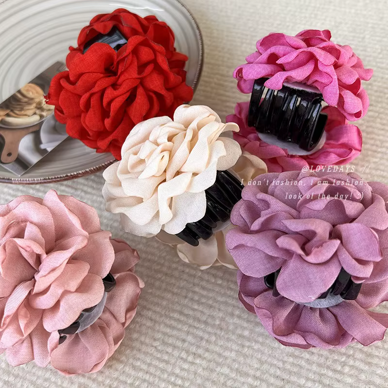Barrettes romantiques en forme de Rose française pour femmes