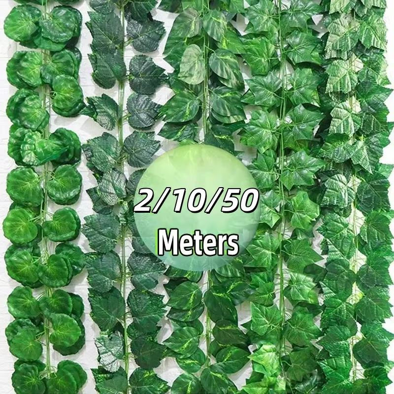 Guirlande de feuilles de lierre artificielles vertes