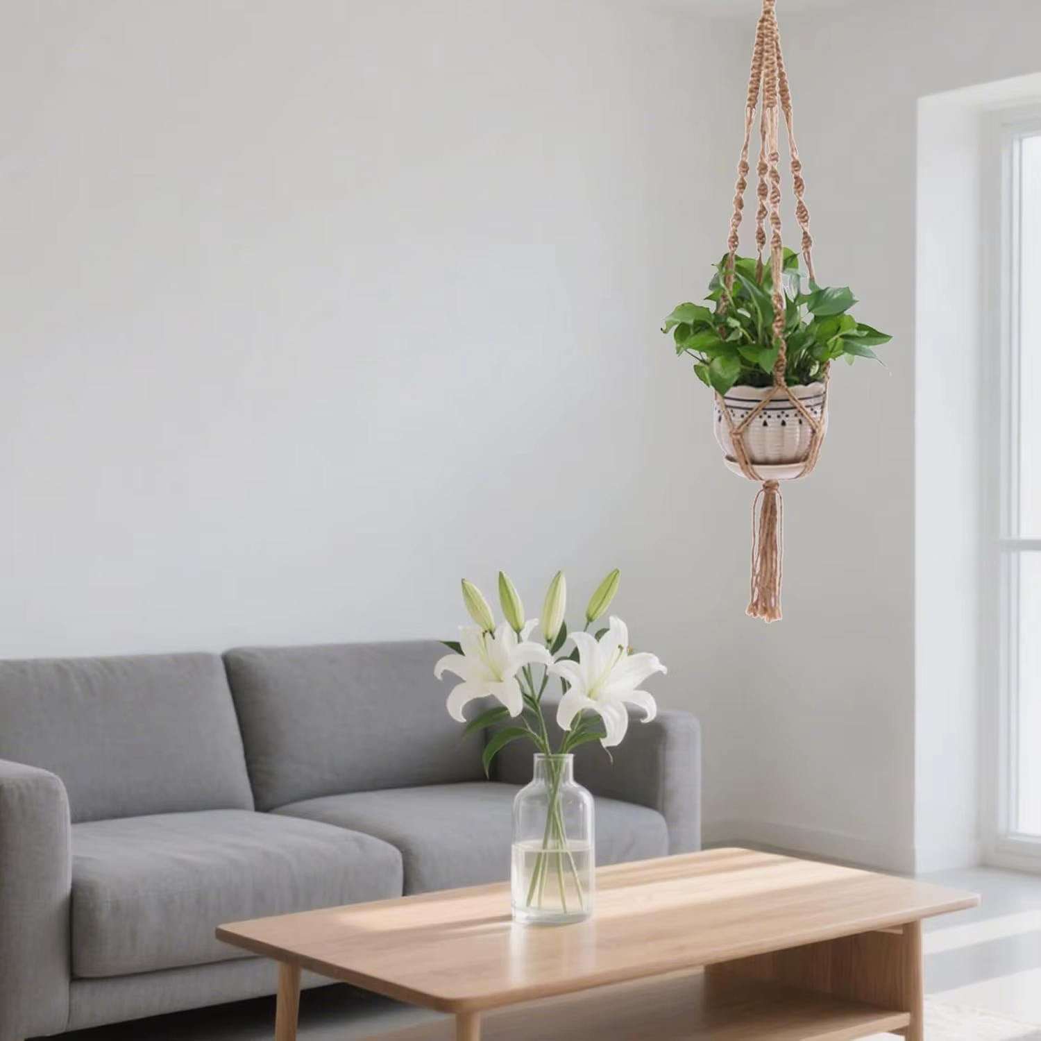 Panier suspendu décoratif pour plantes