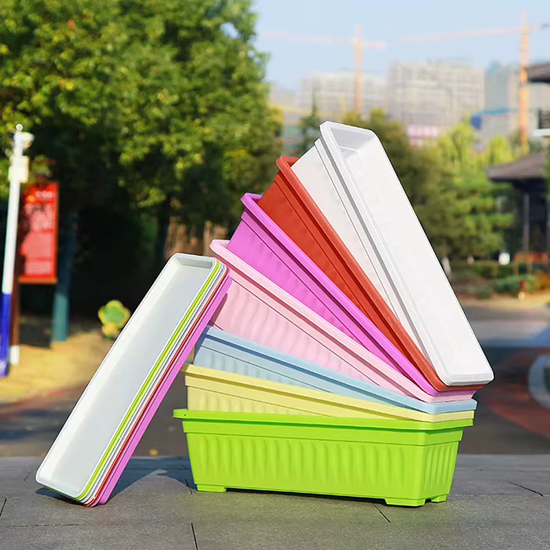 Pots de fleurs rectangulaires en plastique respirant