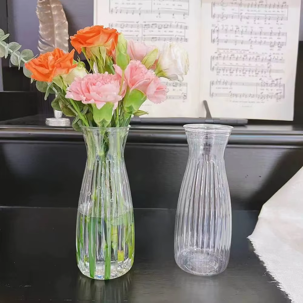Vase à fleurs hydroponique en plastique Transparent