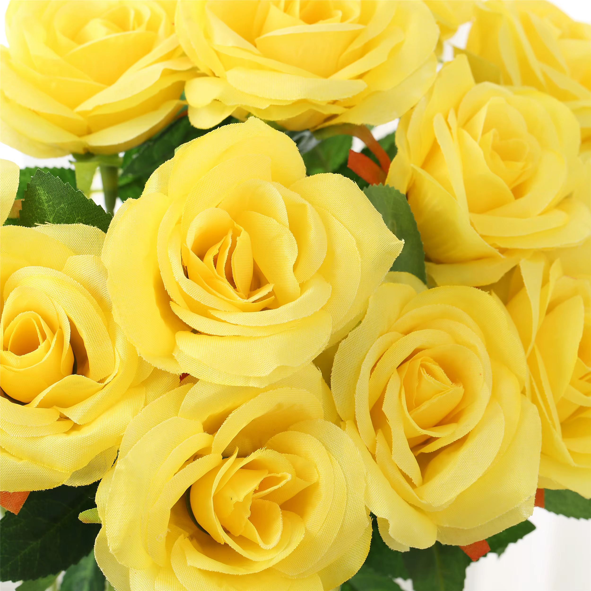 Rose artificielle jaune en soie à longue tige pour la décoration de la maison