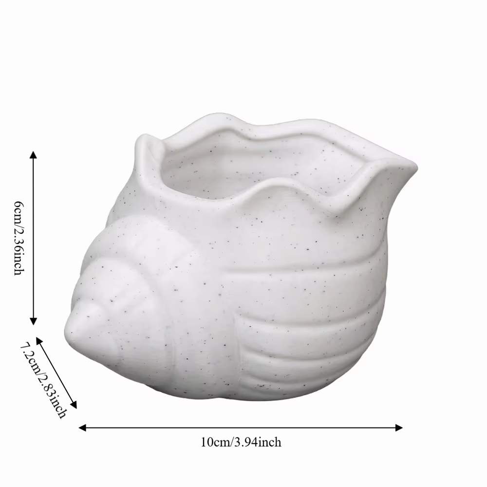 Pot de fleurs amusant en forme de coquillage imprimé en 3D