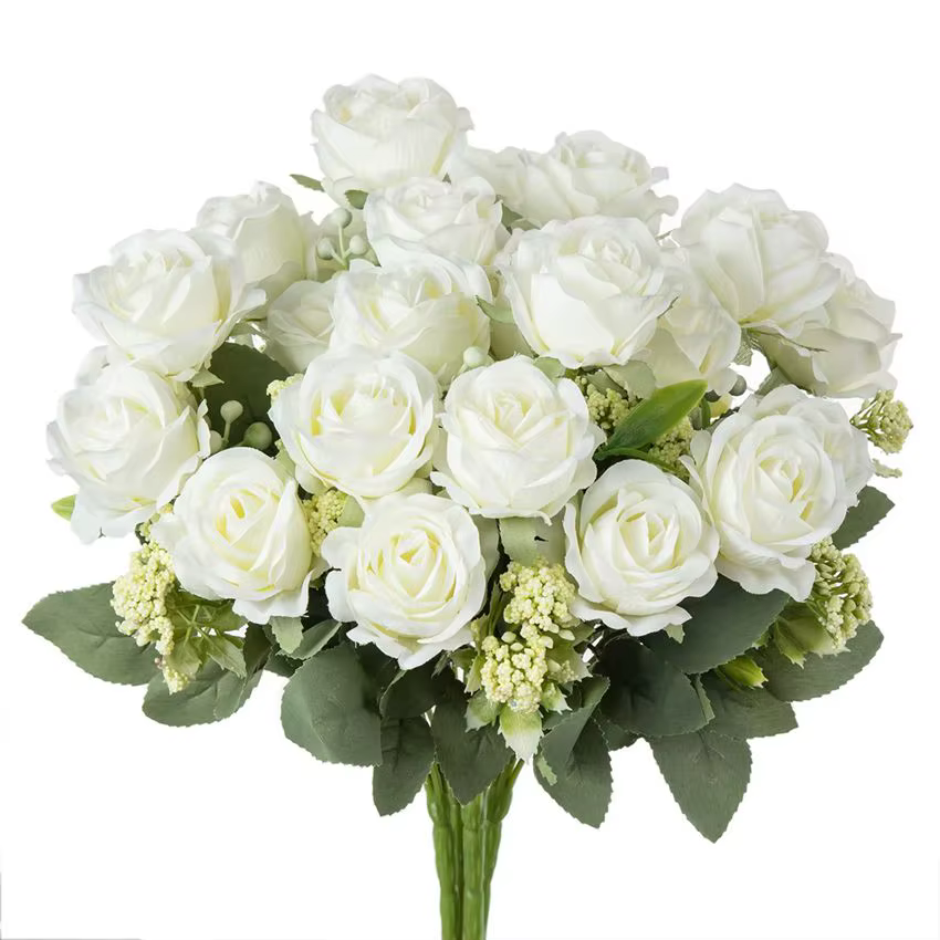 Fleurs artificielles Soie Rose Bouquet pour Festival Jardin Maison Table vase De Mariage