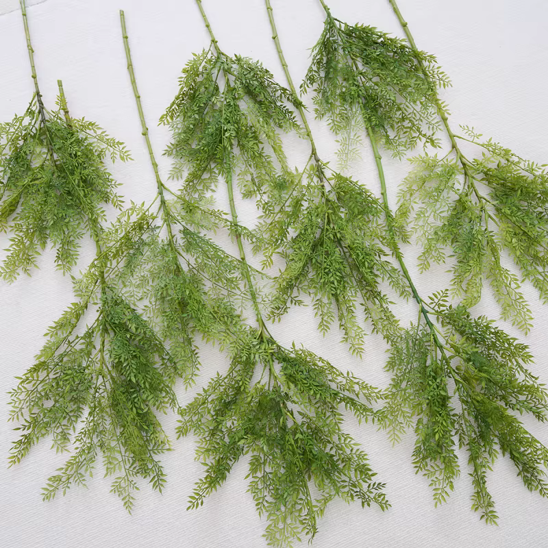 Branche de fleur artificielle en feuille de plante verte de 95 cm