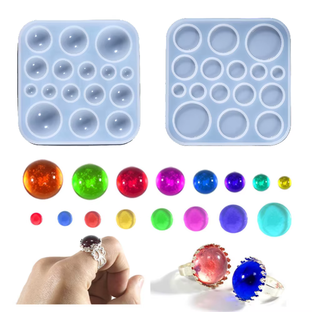 Moule rond en résine de silicone pour pendentif d'élection de cabochon, outil fait à la main exécutif, moules en cristal, fournitures de bijoux