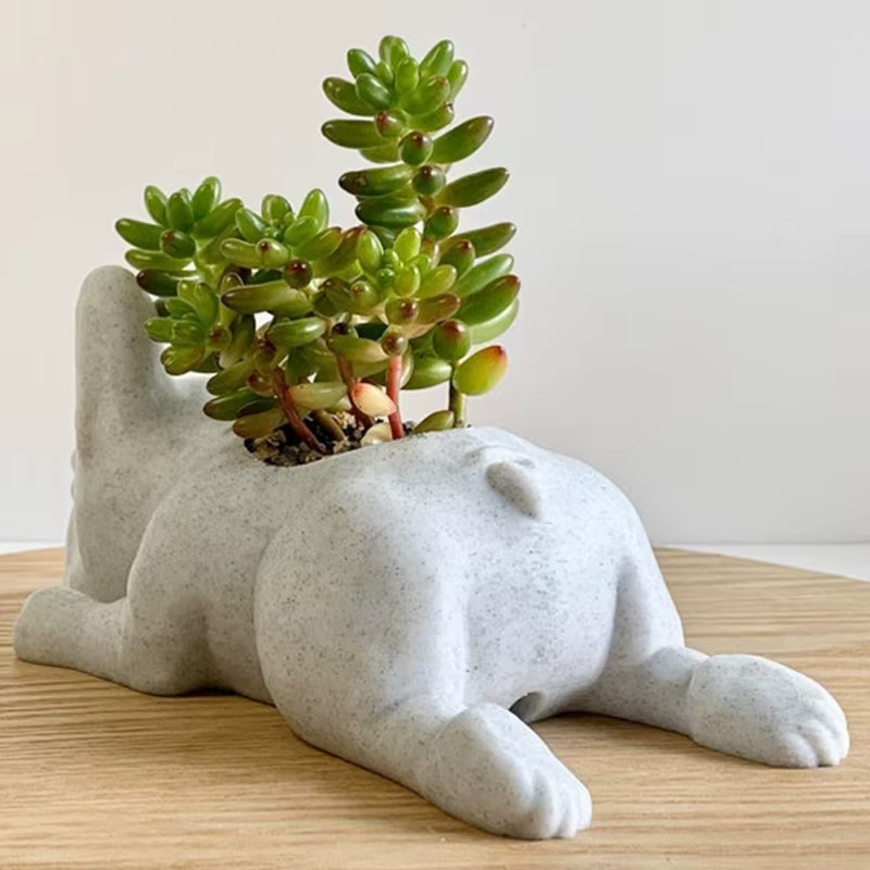 Planteur de Statue de chiot en résine