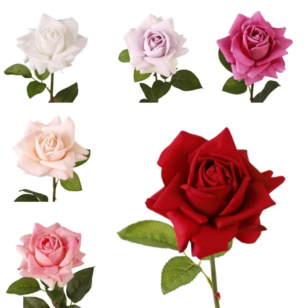 Rose artificielle réaliste au toucher