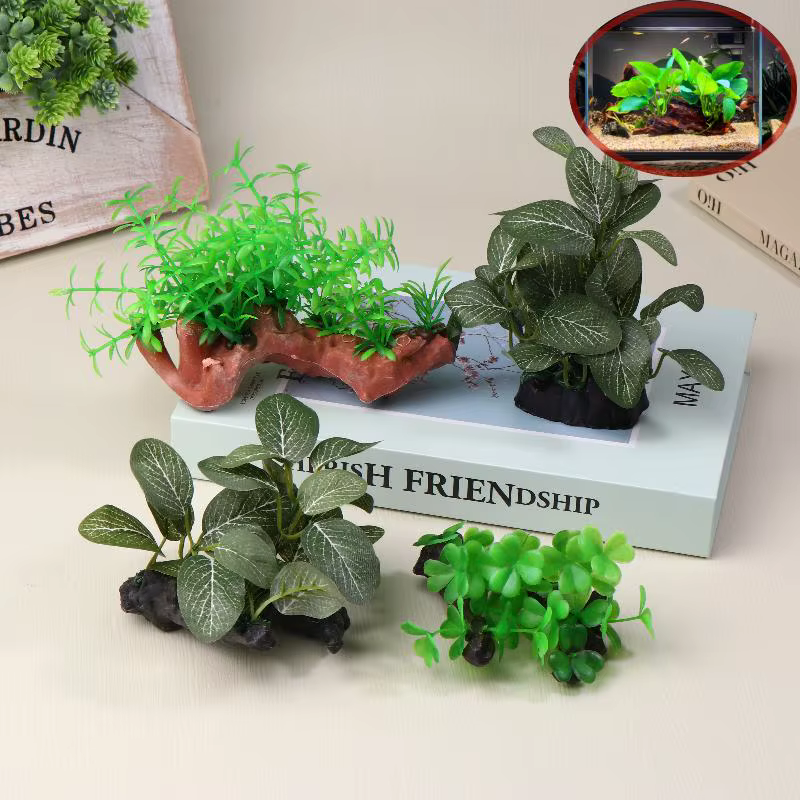 Plante artificielle en bois flotté pour décoration d'aquarium