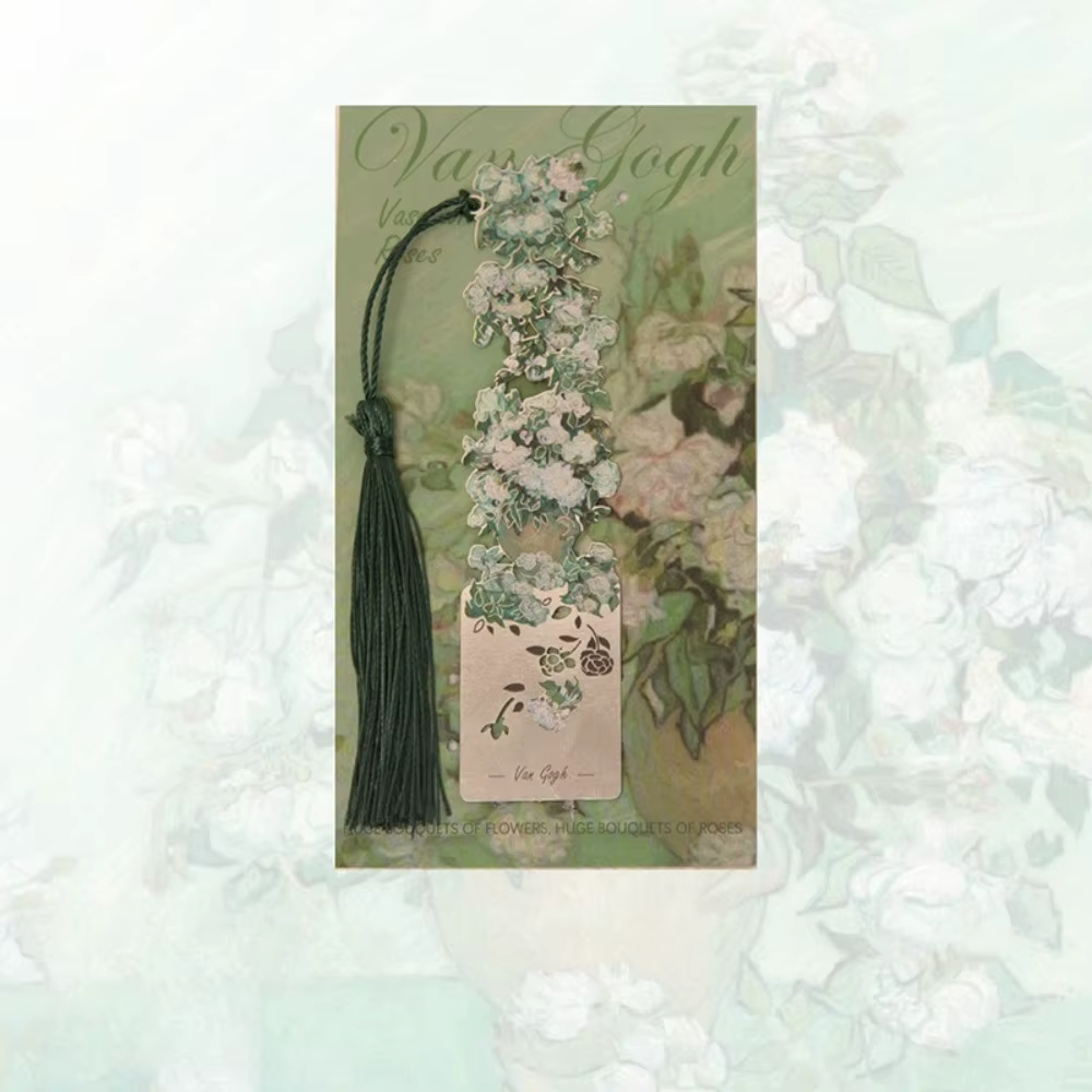 Marque-page en métal creux pour peinture florale