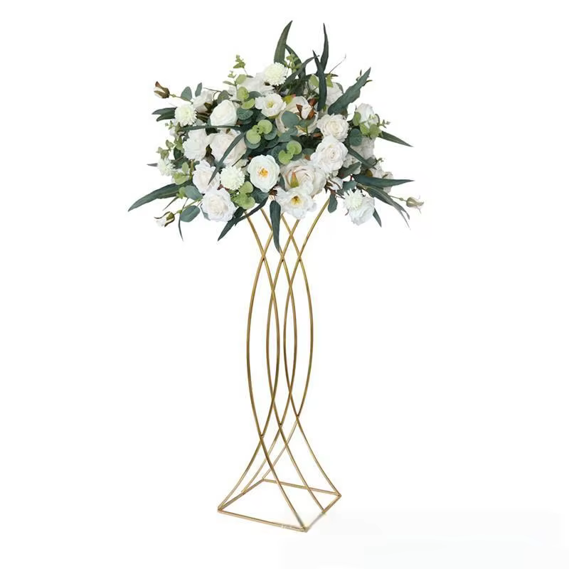 Supports de fleurs pilier centres de Table de mariage doré 80CM de haut route plomb décor à la maison