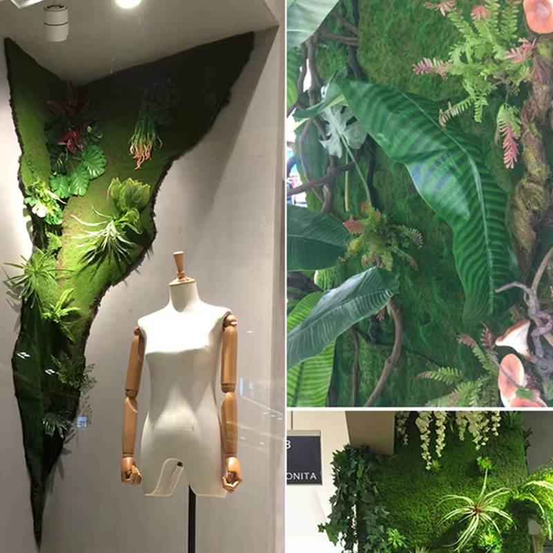 Mousse Artificielle, Fausses Plantes Vertes