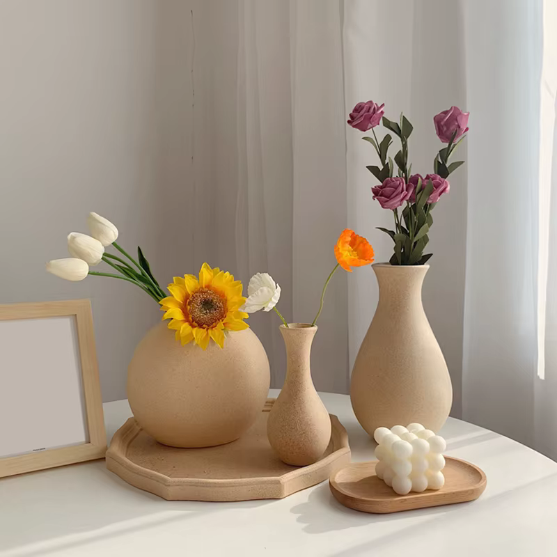 Vase en bois japonais pour fleurs