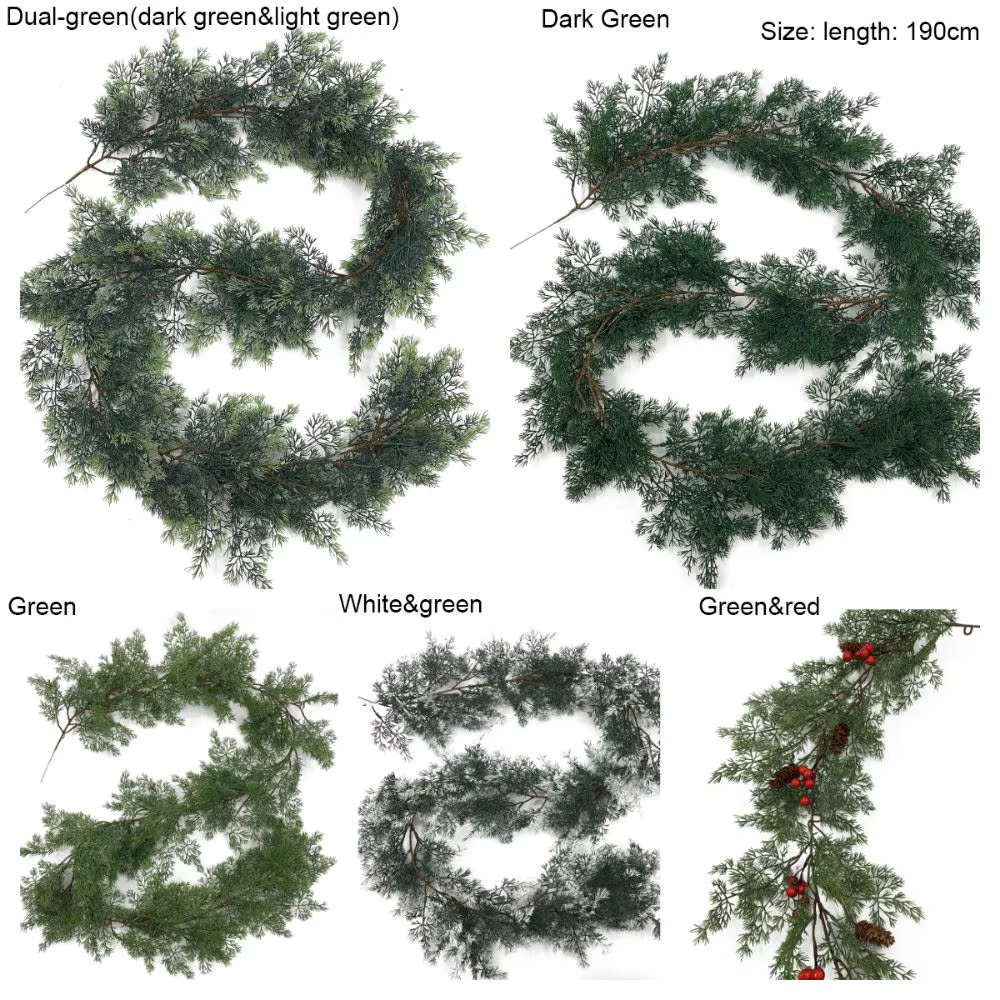 Couronne de pin de cyprès artificiel vert