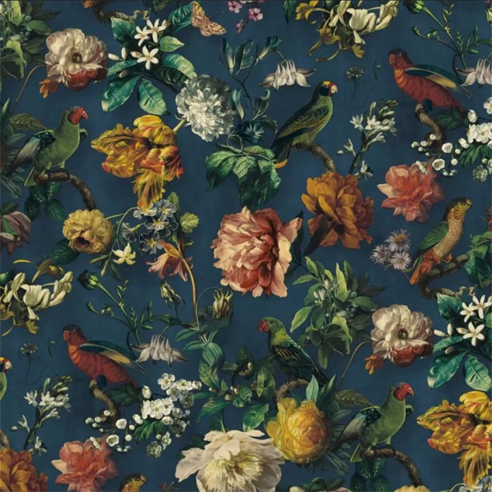 Papier peint personnalisé en forme d'oiseau et de fleur rurale