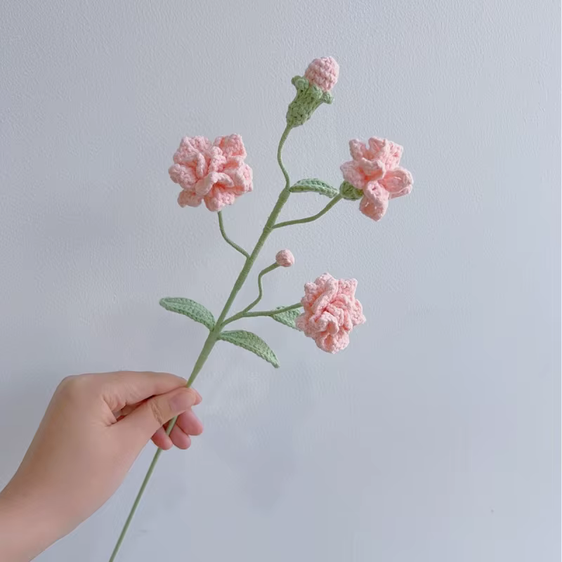 Bouquet de fleurs de jasmin au crochet en laine Pure tissée à la main