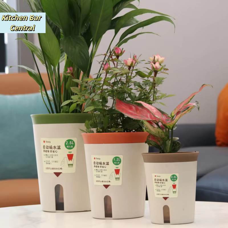 【Pot de fleurs hydroponique à double couche auto-arrosant en plastique pour la maison
