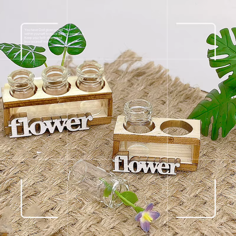 Vase à fleurs hydroponique l'inventaire en bois