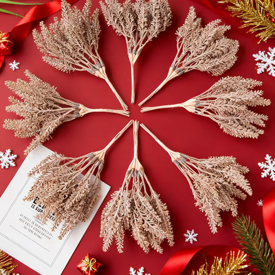 Plantes artificielles or faux blé oreille arbre de noël décoration maison chambre mariage arc décor boîtes à bonbons produits de haute qualité