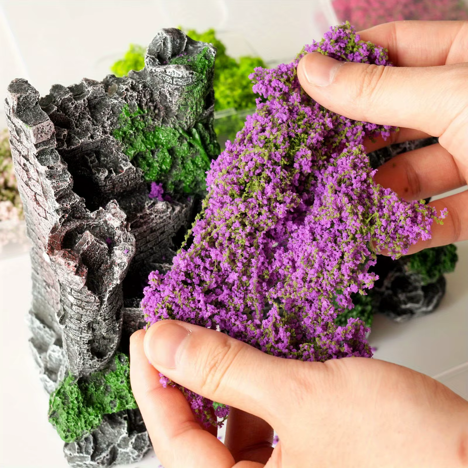 1 boîte de vignes à fleurs colorées miniatures
