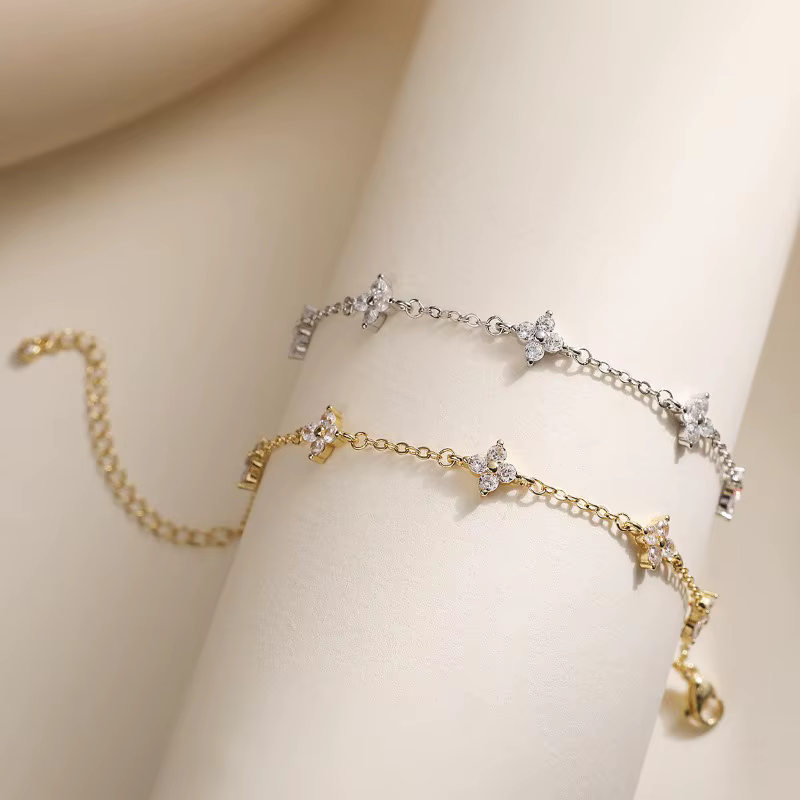 Bracelets élégants en zircon brillant pour femmes, bracelet à pendentif géométrique en argent sterling 925, bijoux à porter au quotidien, cadeaux pour les fêtes