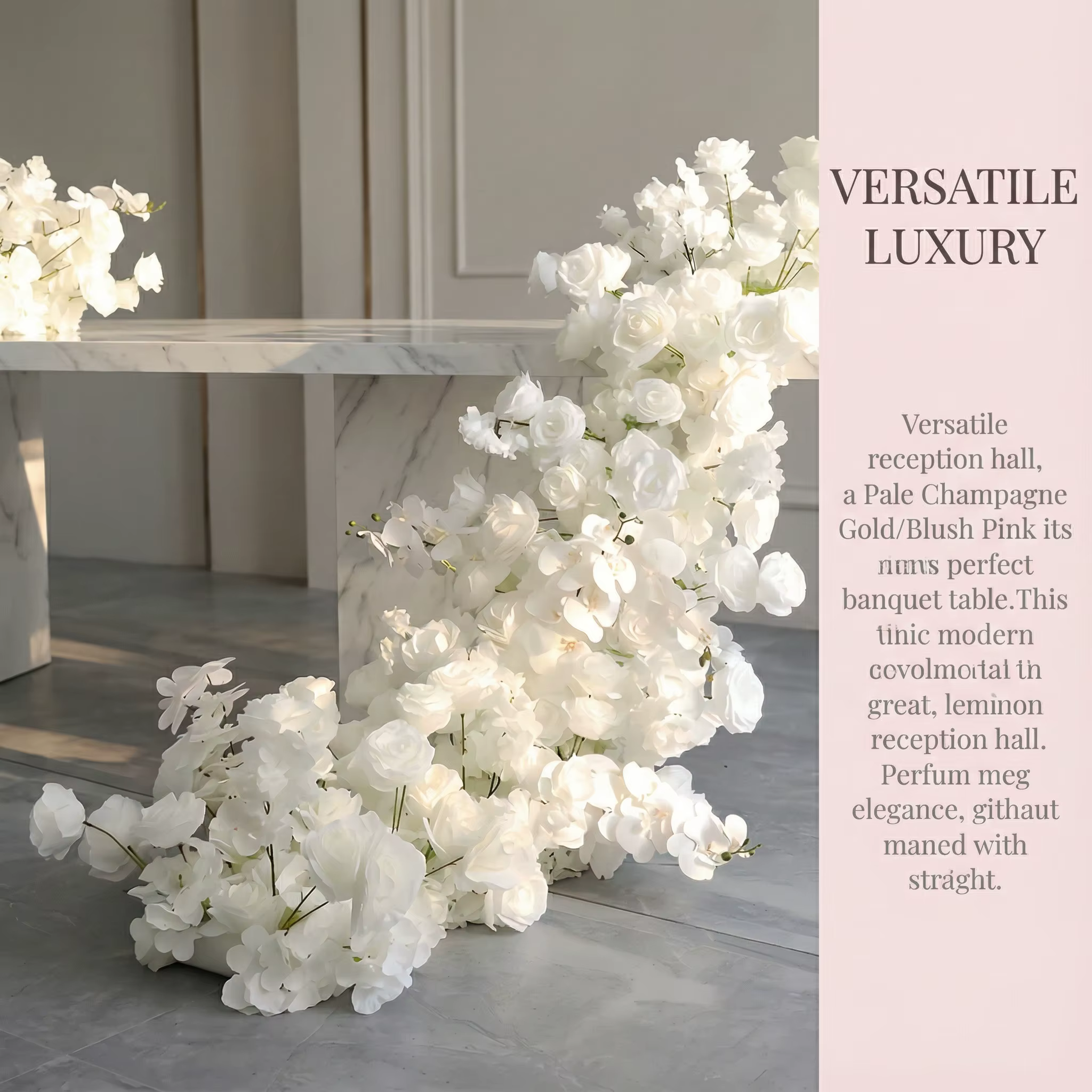 Uflower 200cm Guirlande de fleurs artificielles 3D élégante pour décoration de scène