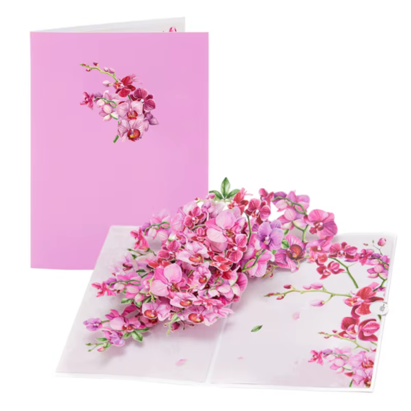 Carte de vœux pop-up avec orchidées Cymbidium