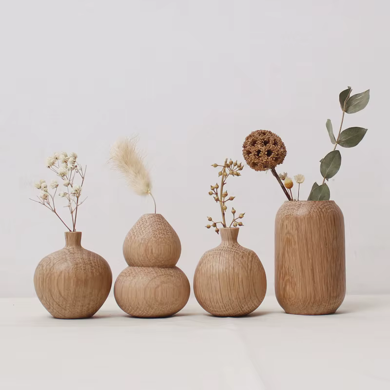 Vase en bois japonais pour fleurs