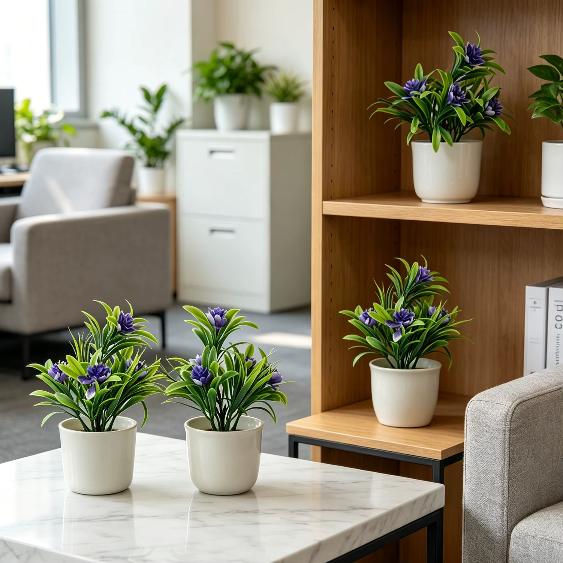 Mini-vase de fleurs artificielles en pot pour la maison