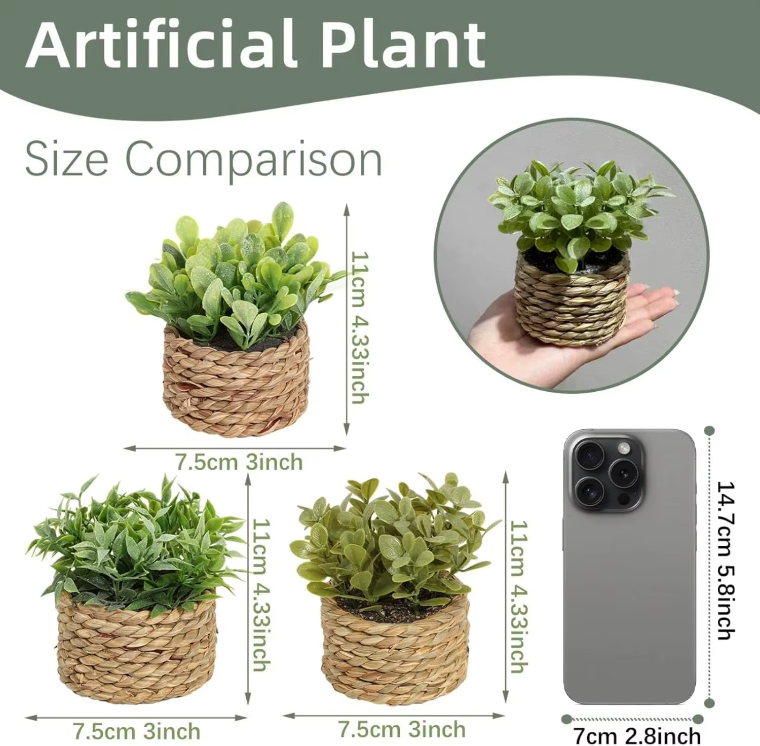 Mini plantes artificielles en pot