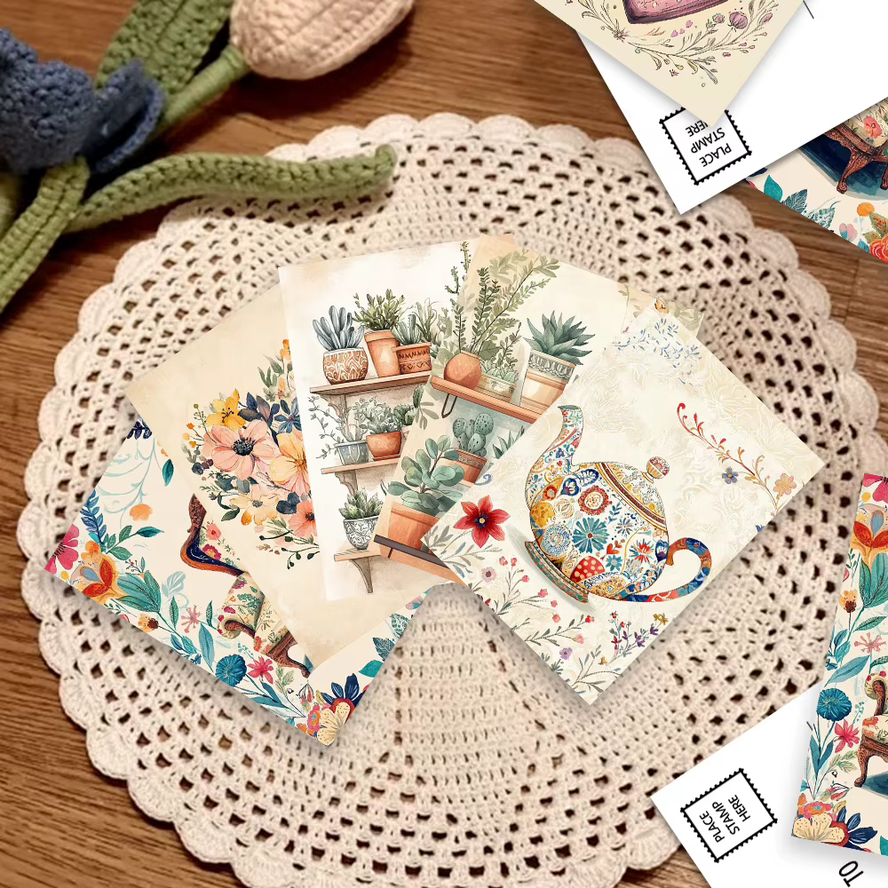 32 pièces, cartes postales à thème floral