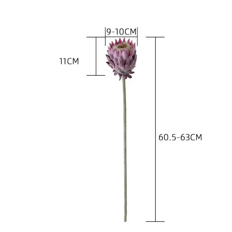 Fleur artificielle King Protea à cheveux longs de 61CM