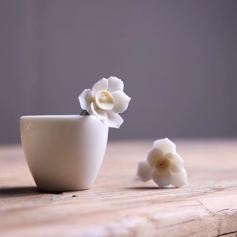 Figurines de Fleurs en Céramique Faites à la Main