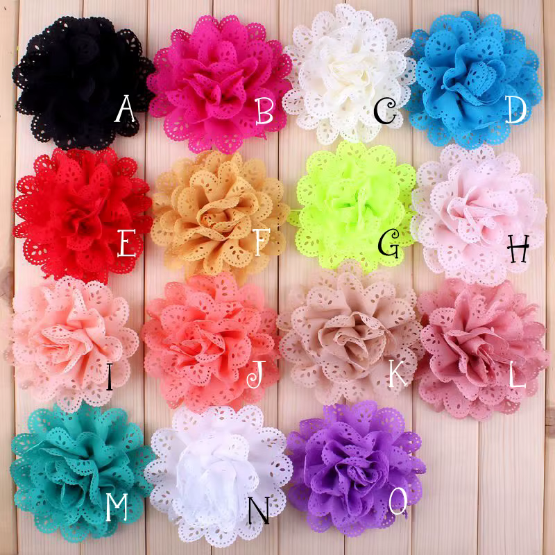 Fleurs artificielles en tissu pour robes de filles, fleurs en tissu à œillets moelleux pour bandes de sauna, accessoires pour cheveux, 15 couleurs, 4 po