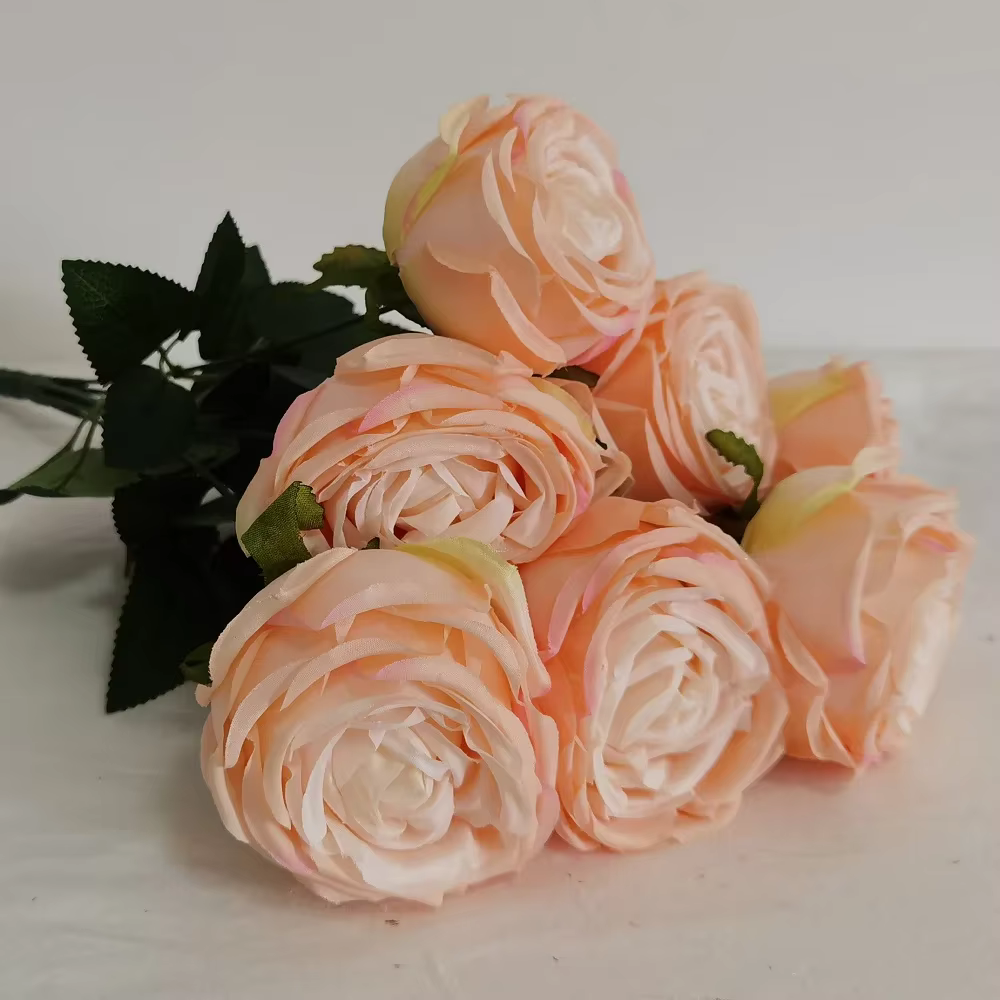Bouquet de roses artificielles en soie