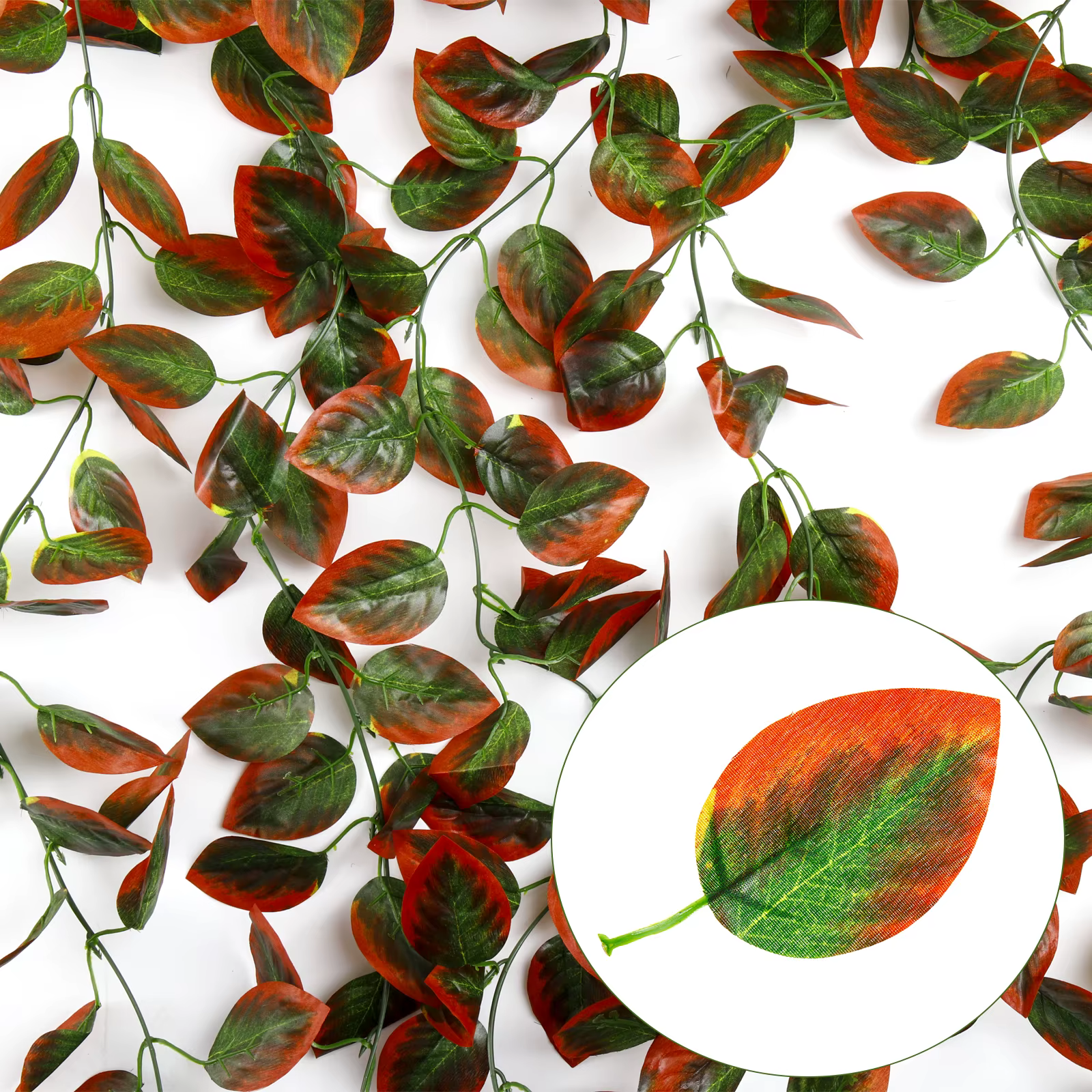 Guirxiété de Feuilles de Lierre Artificielles en Rotin