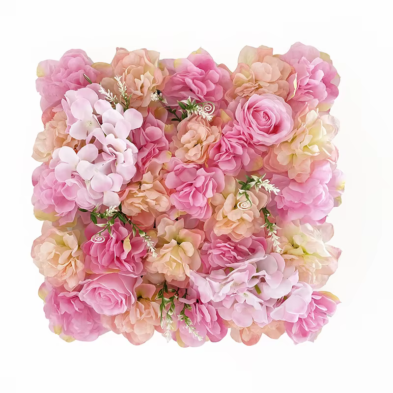 Mur de fleurs artificielles pour décoration de mariage