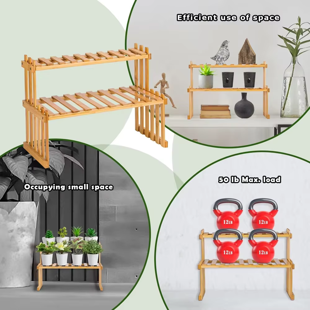Support à plantes simple à 2 niveaux