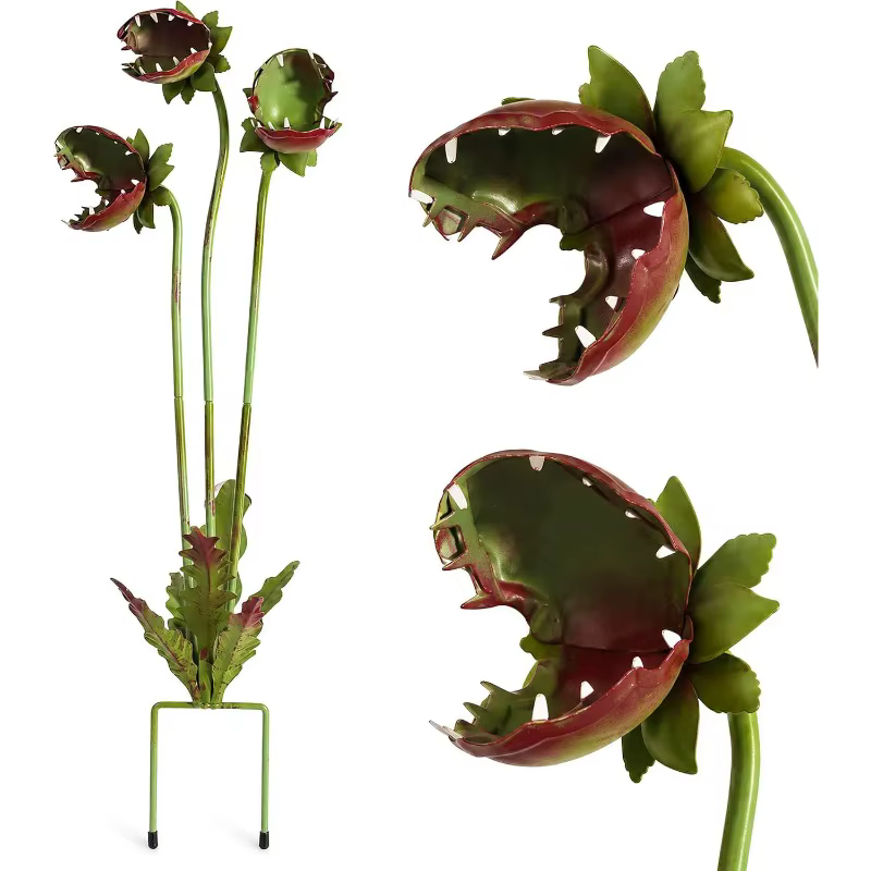 Sculpture de plante monstre Venus Flytrap en fer